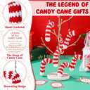 12 Sets Christmas Crochet Candy Canes Ornaments Handmade Christmas Christian Gift with Legend of Candy Cane Cards for Xmas Tree Decor Church Gathering Employee Friends Family Coworkers Party Favors