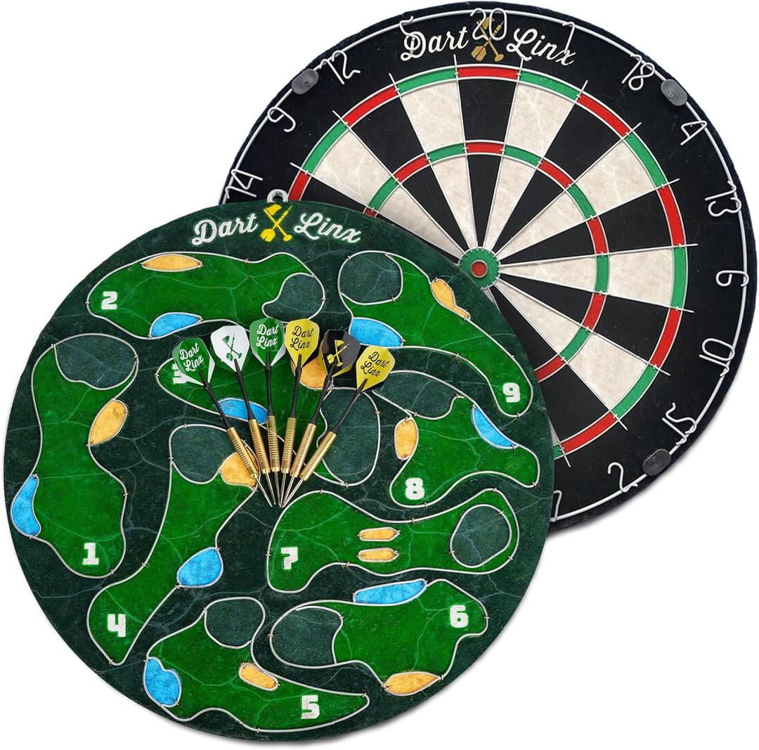 Ultimate Dart Board & Golf Game for Home - Perfect Family & Kids Activities, Game Room Decor, Gifts for Boys, Indoor Golf, and Man Cave Accessories- Compressed Sisal Board