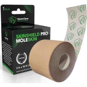 Athletic Moleskin for Blister Prevention - 48% More Per Dollar Than Leading Brand - 408 sq in vs 111 sq in. Ultrathin Mole Skin Tape (Tan)