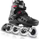 Inline Skates for Kids Girls and Boys, 4 Sizes Adjustable Roller Skates Blades with Full Light Up Wheels for Women Men, Durable Outer Shell, Roller Skates 4-12 Adults (XLarge-Youth & Adult (8-11 US), Red)