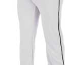 CHAMPRO Men's Triple Crown 2.0 Open Bottom Baseball Pants with Braid (Medium, White, Black)