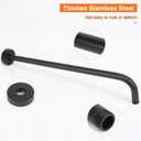 HarJue Shower Arm with Flange and Teflon Tape, Wall Mounted Shower Pipe 304 Stainless Steel Extension Arm for Fixed Shower Head & Handheld (20 Inch, Matte Black)