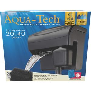 Aqua-Tech Ultra Quiet Power Filter, For Aquariums 20-40 Gallons (New - 20 to 40 Gallon)