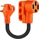 30 Amp to 50 Amp RV Adapter Cord,NEMA TT-30P to NEMA 14-50R Electrical Power Adapter with LED Power Indicator,10 Gauge RV Dogbone Adapter Cord 12 Inch with Grip,ETL Listed