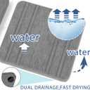 2PCS Water Absorbing Stone Tray, Quick Drying Diatomite Stone Sink Tray, Water Absorbent Diatomite Coasters for Kitchen Sink, Bathroom Counter Hand Soap Dish Toothbrush Holders