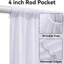 12 Panels 5x12ft White Backdrop Curtains for Parties, Wrinkle Free Polyester Photo Backdrop Drapes 12 ft Long Back Drop Cloth Drapery for Wedding Birthday Baby Shower Photography Party Background, 5ftx12ft_12 Panels