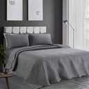 HOMBYS Oversized King Bedspreads 122"x138", Quilt Set Extra Wide & Lightweight Bedding Set, Soft, Durable & Breathable Coverlet for All Seasons, 3 PCS, (Grey, 122"x138")