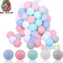 LANGXUN 50pcs 100pcs 200pcs Soft Plastic Ball Pit Balls for Kids, Gift for Baby Toddler Birthday Christmas, Ball Pit Play Tent, Baby Pool Water Toys, Kiddie Pool, Party Decoration (Mocha Color Pack of 50)