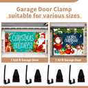 4 Pcs Garage Door Banner Clamps Christmas Garage Door Backdrop Installation Clips Large Banner Cover Hanging Hooks for Christmas Halloween Garage Door Decorations (4, Black)
