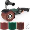 Handheld Metal Burnishing Machine,Electric Sander Polisher for Wood Stainless Steel Polishing,Lock Switch,Auxiliary Handle