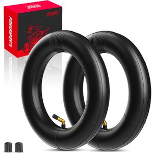 RUTU Inner Tube Set - Heavy-Duty 10x2 10x2.125 Inner Tube Replacement for 2-Wheel Self-Balancing Electric Scooter Kid's Bike, Trike Strollers -TR87 Angled Copper Valve Stem, Butyl Rubber Construction