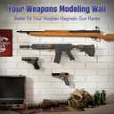 DGWJSU Gun Magnet Mount 35 lbs Rating, Real Wood Gun Magnet, Hidden Magnet Gun Mount for Pistol, Rifle, Shotgun, Using in Wall Gun Rack, Car, Truck, Safe, Desks, Gun Gifts- Shield (1-Pack