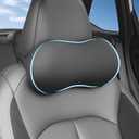 Car Neck Pillow, Memory Foam Car Neck Support with Adjustable Strap, Comfortable Ergonomic Design, Universal Fit Head Rest Travel Pillow Car Headrest for Driving (Black)