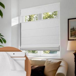 Atxbyoh No Drill Cordless Roman Shades for Windows No Tools Roman Shades, Blackout Fabric Blinds for Indoor Windows, UV Protection, Privacy, Thermal Insulation Roman Blinds, Easy to Install