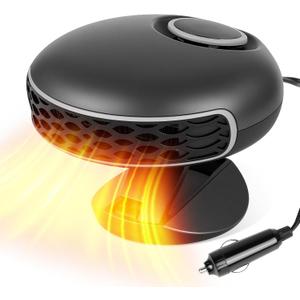 Portable 12V Car Heater & Defroster, 150W Fast Heating & Cooling Fan,Plug In Car Heater for Windshield Defogger with 360 Rotary Car Heaters for Vehicle,Car,RV,SUV
