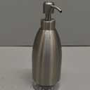 BEAUTURAL Soap Dispenser, Brushed Nickel Stainless Steel Case PET Liner Hand Pump Dispenser, Refillable Liquid Hand Dish soap Dispenser for Bathroom & Kitchen (15.2 OZ / 450ML)