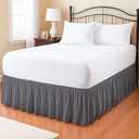 eBeddy Linens Dust Ruffle Bed Skirt King 18 Inch Drop – Split Corner Platform Style, 100% Egyptian Cotton, Dark Grey Solid, Tailored Fit, Wrinkle-Resistant, Hidden Storage, Hotel Luxury