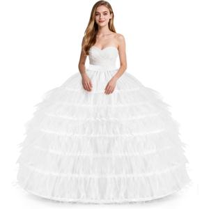 Ieuan Upgraded Enlarged Full White Ball Gown 7 Hoops Wedding Accessories Petticoat Underskirt Slips One Size