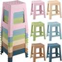 TURSTIN 12 Pack Plastic Stools 16.9 Inch Nesting Stools Bohemia 6 Color Portable Backless Bar Stool Flexible Seating Chairs for Back-to-School Season Classroom Office Home
