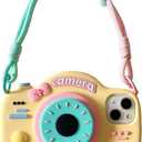 Camera with Bracket Case Compatible with iPhone 16 Pro Max, Funny 3D Cartoon Cute Kawaii Soft Silicone Shockproof Protector for Women Girls