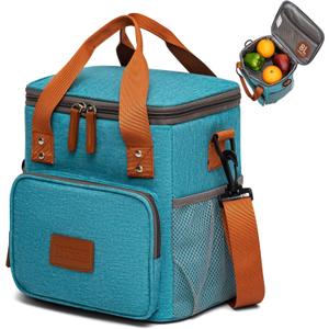 Insulated Lunch Box for Women & Men  8L/2 Gallons Leakproof Lunch Bag for Work, Office, School  Portable, Stylish & Durable Cooler Tote  Aqua Blue