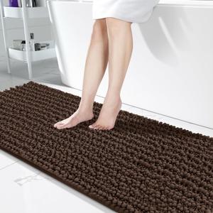 Yimobra Bathroom Runner Rug, 70 x 24, Long Bathroom Rugs Large Bath Mat, Soft Super Absorbent and Thick, Non-Slip, Machine Washable, Carpets for Home, Nursery, Bed and Living Room, Brown (2' x 5'10" (Rectangular))