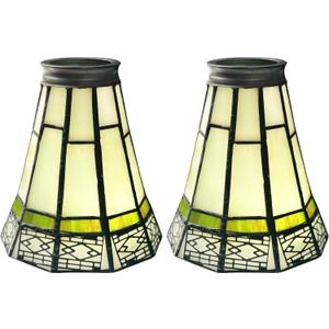 HUIMEIJU Tiffany lampshade replacement. (Off-white) Replacement of fan lamp cover,