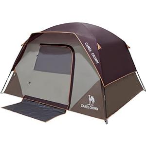 CAMEL CROWN Tents for Camping 4 Person Waterproof Quick Setup Folding Outdoor Backpacking Tents 4 People Family Hiking