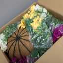 2 Set Artificial Outdoor Flowers with Hanging Baskets,24 Pcs UV Resistant Faux Petunias Flowers with Hanging Planter for Front Door Porch Spring Outside Decor (2, White,Yellow,Purple,RedViolet)