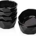 Delling 6 OZ Souffle Dishes Set - Ceramic Black Souffle Dish - Dessert/Snack Bowls for Kitchen, Souffle, Pudding, Creme Brulee, Ice Cream, Snack - Bowls Set of 6 Oven Safe
