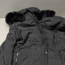 MOERDENG Women's Winter Puffer Coat Thicken Fleece Lined Down Jacket Waterproof Faux Fur Detachable Hooded Parka (Black, XL)