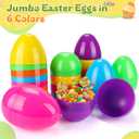 2 x 12PCS 6" Jumbo Easter Eggs, Large Empty Easter Eggs for Hunt, Colorful Giant Plastic Egg Fillable with Candy, Toys, Basket Stuffers Fillers, Easter Party Favors