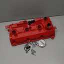 MITZONE Left Driver Side Aluminum Valve Cover Kit Compatible with Nissan 370Z Infiniti G37 M37 QX50 Q70 Q60 Q50 Q440 FX37 QX70 3.7L 2008-2020 Red