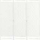 HOMCOM 3 Panel Room Divider, Folding Privacy Screen, 5.6' Room Separator, Wave Fiber Freestanding Partition Wall Divider, White