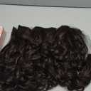 REECHO Curly Hair Extensions, 4PCS 16 inch Clip in Hair Extensions Lace Weft Short Curly Clip Ins Invisible Natural Hairpieces for Women, Dark Brown