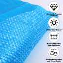 8ft Round Pool Solar Cover Solar Pool Heater for Inground & Above Ground Pools Round Solar Blanket with Bubbles Solar Pool Hot Tub Floating Thermal Blanket Dustproof CoverInsulates Pool Water, Blue