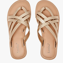 Luoika Women's Wide Width Flat Sandals, Flip Flop Slides Sandal Casual Strapy Sandal Slip on Summer Beach Shoes for Women 10XW