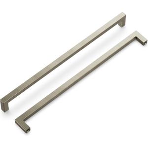 Hickory Hardware Solid Core Kitchen Cabinet Pulls, Luxury Cabinet Handles, Hardware for Doors & Dresser Drawers, 12 Inch Hole Center, Stainless Steel, Skylight Collection(Pack of 1)