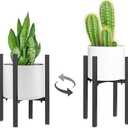 DEILALY Adjustable Plant Stand, 9-15 inches Metal Flower Pot Stands, Fit for Different Sized Pots, Heavy Duty Plant Stands Holder Rack for Home Indoor and Outdoor 38cm Heigh Black