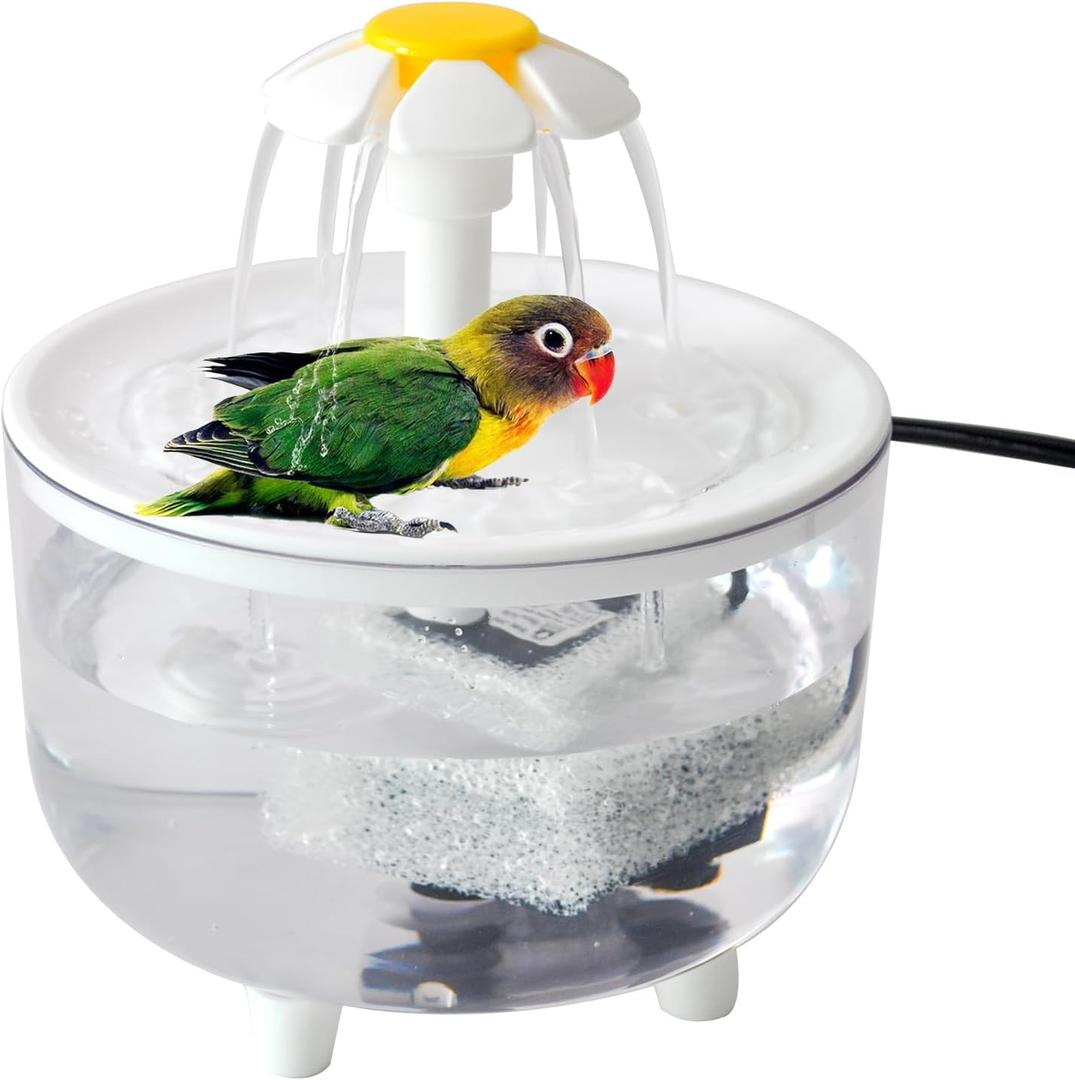 Automatic Parrot Bath,Bird Bathing with Fountains Circulating Filter Cage Cockatiel Bath with Pump Bird Bath Shower for Indoor Parakeets Budgie Cockatiels Small Feathered Pet