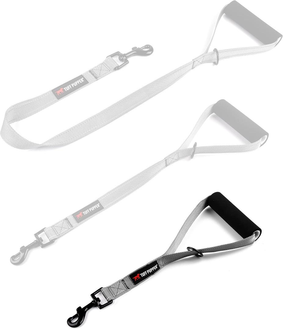 Tuff Pupper Service Dog Leash With Handle for Large Dogs | 12 Inch | Perfect for Service Harness & Training | Traffic Handle With Padding | Short Coupler
