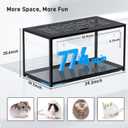 BUCATSTATE Hamster Cage Metal 2.0 - Large Hamster Enclosure Stackable with Top Access Easy Assemble 39.3L*19.7W*20.6H Inches Dwarf Syrian Hamster Tank for Gerbil, Mouse, Rat (774sq inch Black)