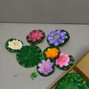 22 Pack Artificial Floating Foam Lotus Flowers with Artificial Frog Lotus Leaves, Lily Pads for Lake, Pond Plants Ornaments for Pool Water Decoration, Colorful