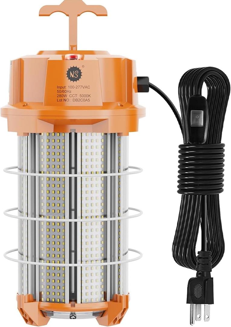 NS 280W LED Work Light 42,000 Lumens 5000K Construction High Lumens Super Bright Durable Temporary Job Site Lighting
