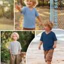 3 Pack Toddler Boys' Short Sleeve Tops, 3-Color, 2T