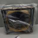 LEDIARY Caged Flush Mount Ceiling Fans with Lights and Remote, Rustic Square Low Profile Ceiling Fan, 6 Speed and Reversible, Small Farmhouse Bladeless Ceiling Fan for Bedroom, Kitchen, Dining Room (Dark Wood Grain)