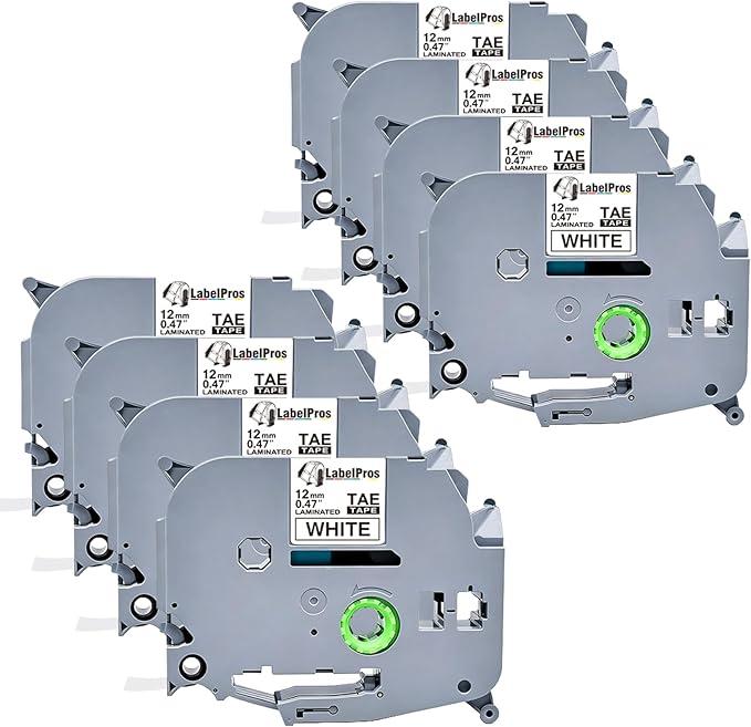 TZE-231 Compatible Label Tape Replacement for Brother TZe-231 TZ-231, Black on White, Compatible for P Touch PT-D200 PT-D210 PTH100 PT-D400, 0.47" x 26.2'(12mm x 8m), 6 Packs