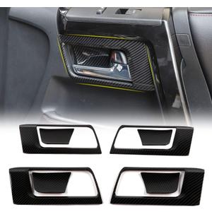 Voodonala for 4runner Inner Door Bowl Decoration Trim fit Toyota 4runner SUV 2010-2019(Carbon Fiber Grain)