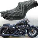 White MotorcycleSeats fit Harley Sportster Seat for Harley Sportster 883 1200 X48 72 Iron883 XL883N 2004-2006&2010-2022 Front Rear Driver Passenger Seat TwoUp seat for 3.3up-4.5 GAL Fuel Tanks