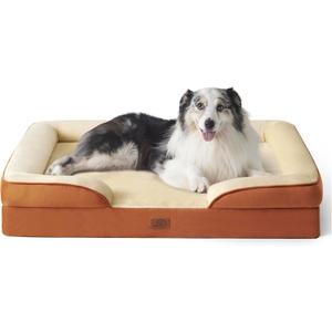 Bedsure Orthopedic Dog Bed for Extra Large Dogs - XL Washable Dog Sofa Beds Large, Supportive Foam Pet Couch Bed with Removable Washable Cover, Waterproof Lining and Nonskid Bottom, Caramel, 42"